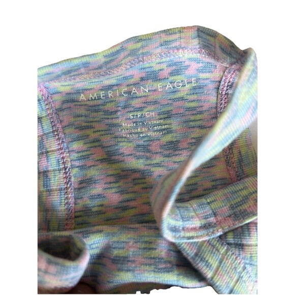 American Eagle Pastel Knit Crop Tank Small Rib Knit Multi Color - Picture 5 of 5